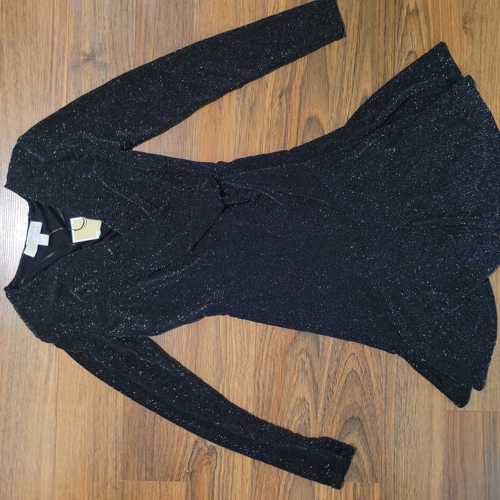 Black Sparkly Long Sleeve Dress